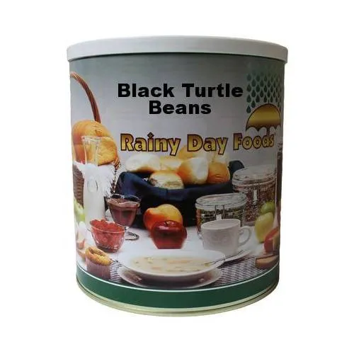 Rainy Day Foods Gluten-Free Black Turtle Beans 6 (Case of Six) #10 Cans - 157 Servings