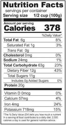 Rainy Day Foods Gluten-Free Garbanzo Beans 1.5 lbs Mylar Bag - 7 Servings