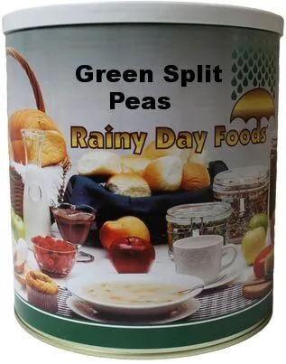 Rainy Day Foods Gluten-Free Split Green Peas 6 (Case of Six) #10 Cans - 174 Servings