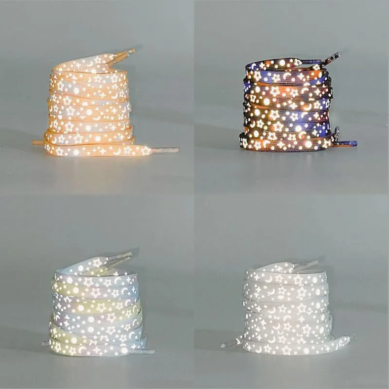 Reflective Star Galaxy & heart Shoelaces – Luminous Rope for Men & Women