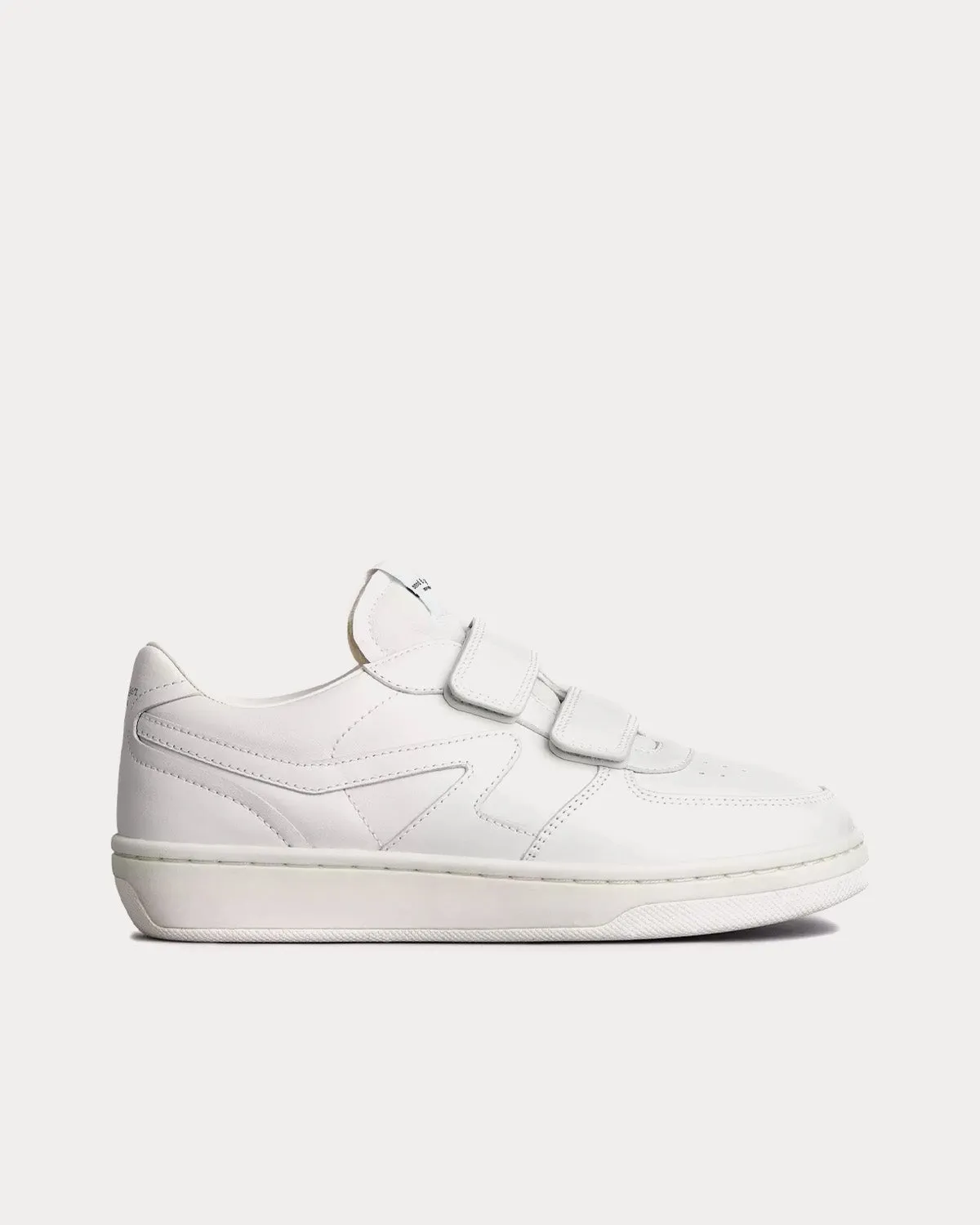 Retro Court Strap Leather White Low Top Sneakers