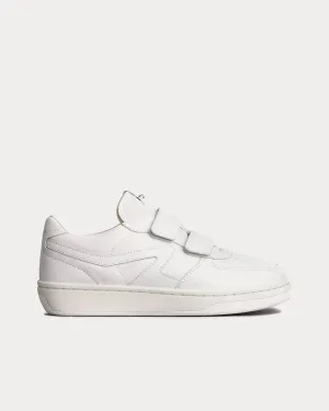 Retro Court Strap Leather White Low Top Sneakers