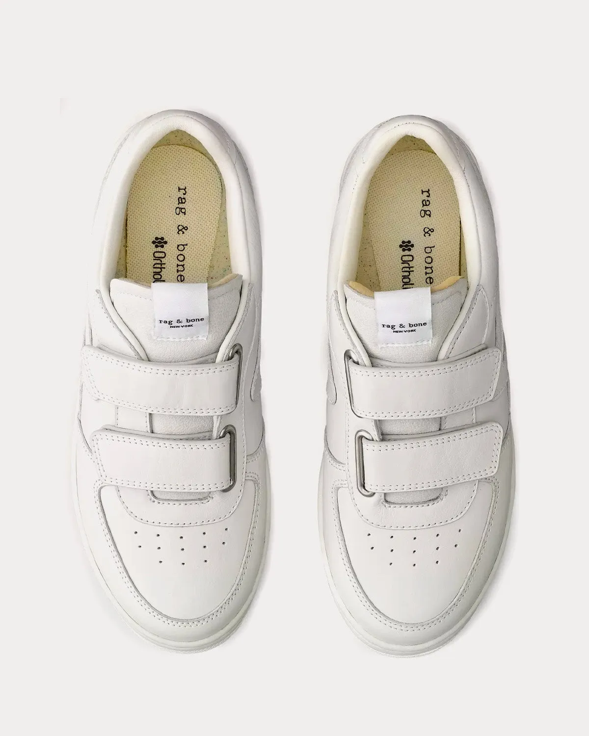 Retro Court Strap Leather White Low Top Sneakers