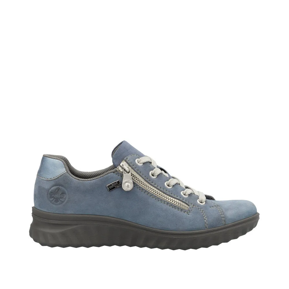 Rieker 59000-10 Blue Womens Rieker Casual Comfort Lace Up Zip Up Shoes