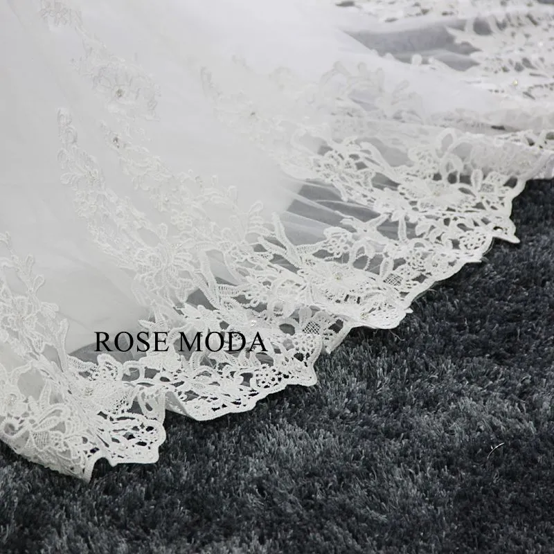 Rosemoda Beaded Lace Mermaid Wedding Dress With Illusion Back