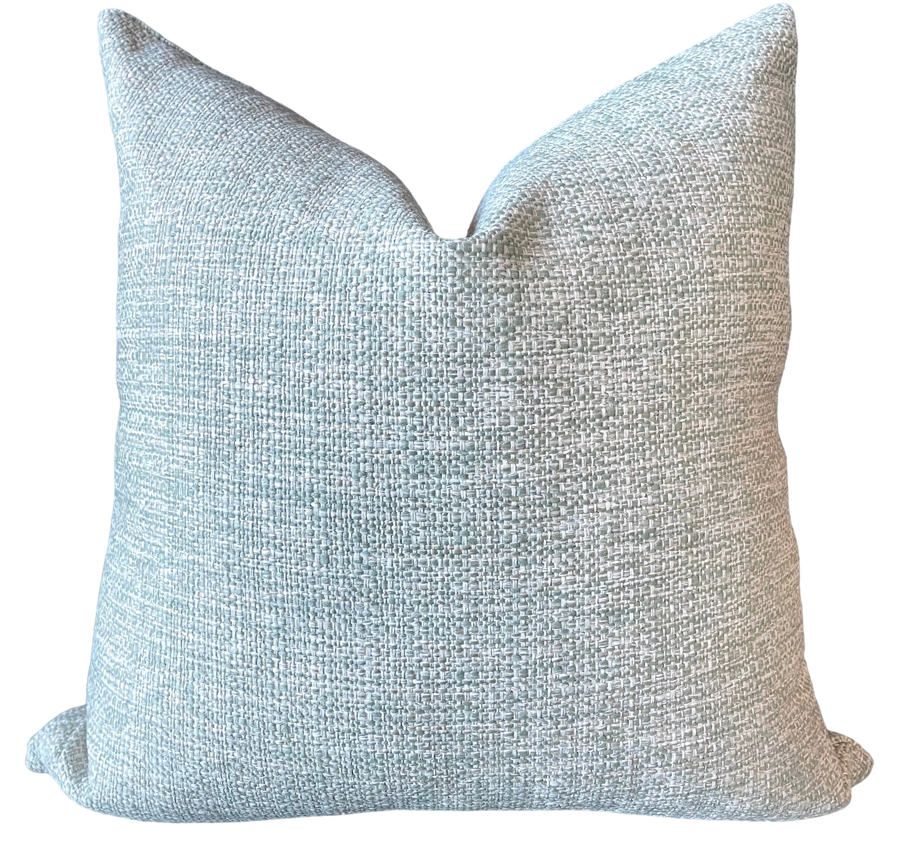 Seafoam Woven Pillow / Soft Grasscloth Decorative Throw Pillow Cover / Mint Heavy Woven Textured Pillow cover