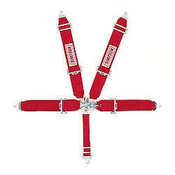 Simpson 5-Point Latch & Link Harness - 55" Bolt In Seat Belt - Pull Down - Individual Harness - Bolt In - Red