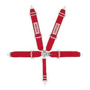 Simpson 5-Point Latch & Link Harness - 55" Bolt In Seat Belt - Pull Down - Individual Harness - Bolt In - Red
