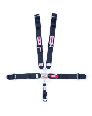 Simpson 5-Point Latch & Link System - Pull Up Adjust - 62" Bolt-In - Bolt-In Individual Shoulder Harness - Black