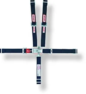 Simpson Quarter Midget Harness - Latch & Link 2" Belts - Bolt-In Seat Belt - Pull Down - Individual Harness Bolt-In - Red