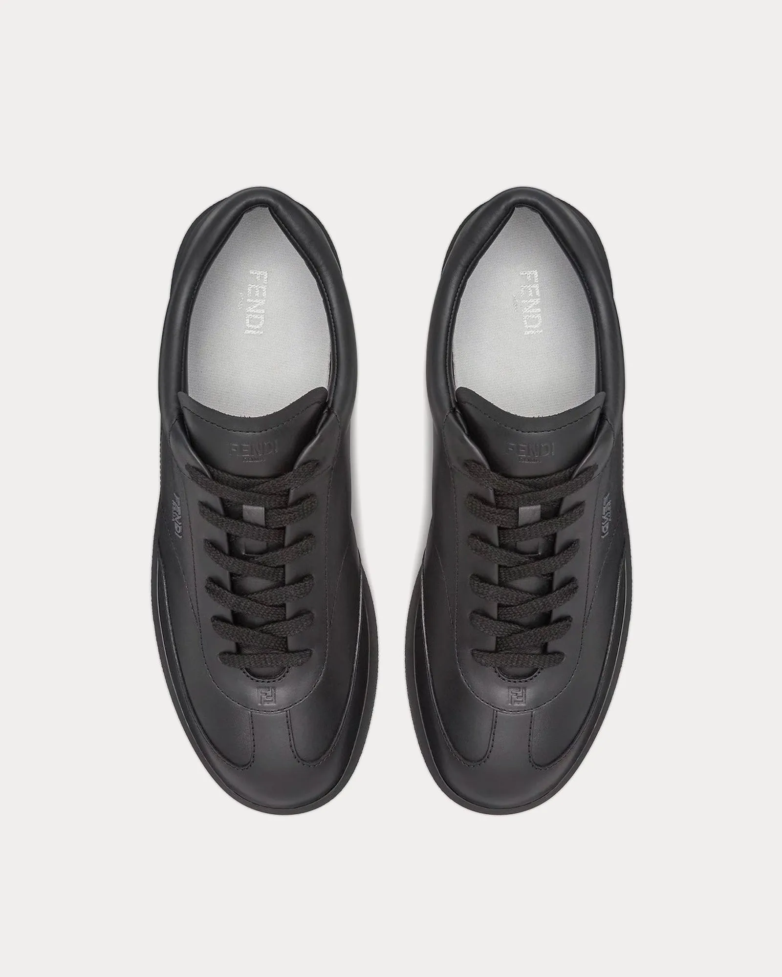 Slim Leather Black Low Top Sneakers