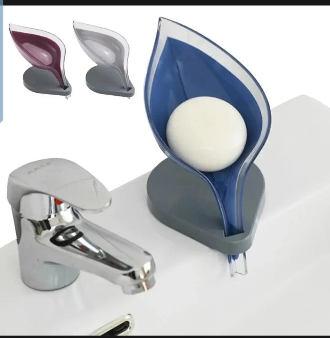 Smart Soap Holder, Plastic Leaf Shape, Self-Drain Soap Holder, Soap Holder, Sponge Storage, Non slip Soap Box, Bathroom Gadgets [4 Beautiful Colors]