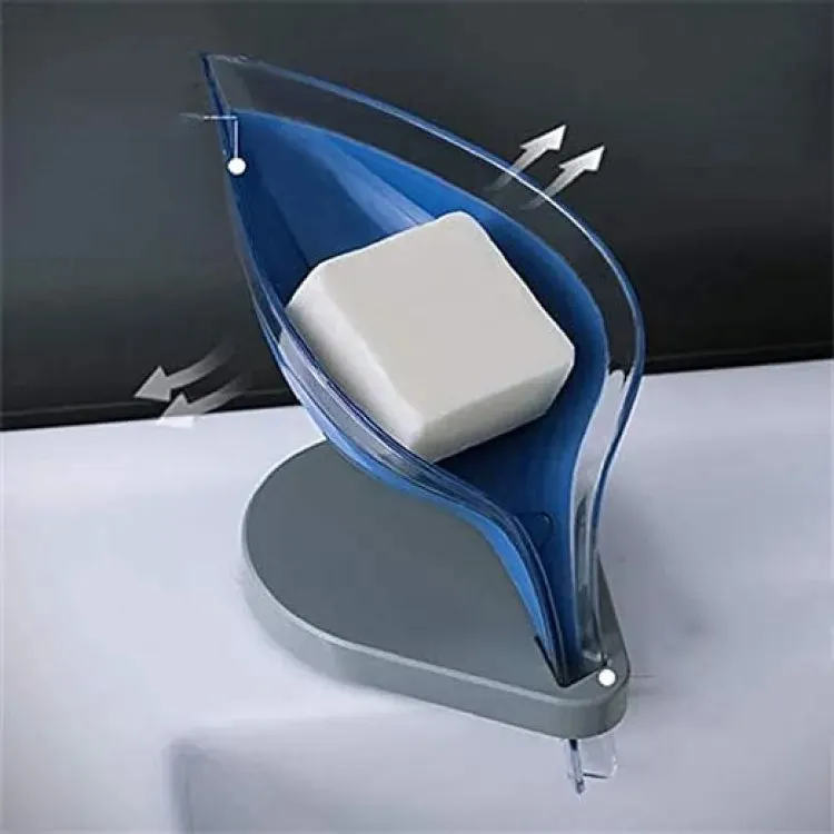Smart Soap Holder, Plastic Leaf Shape, Self-Drain Soap Holder, Soap Holder, Sponge Storage, Non slip Soap Box, Bathroom Gadgets [4 Beautiful Colors]