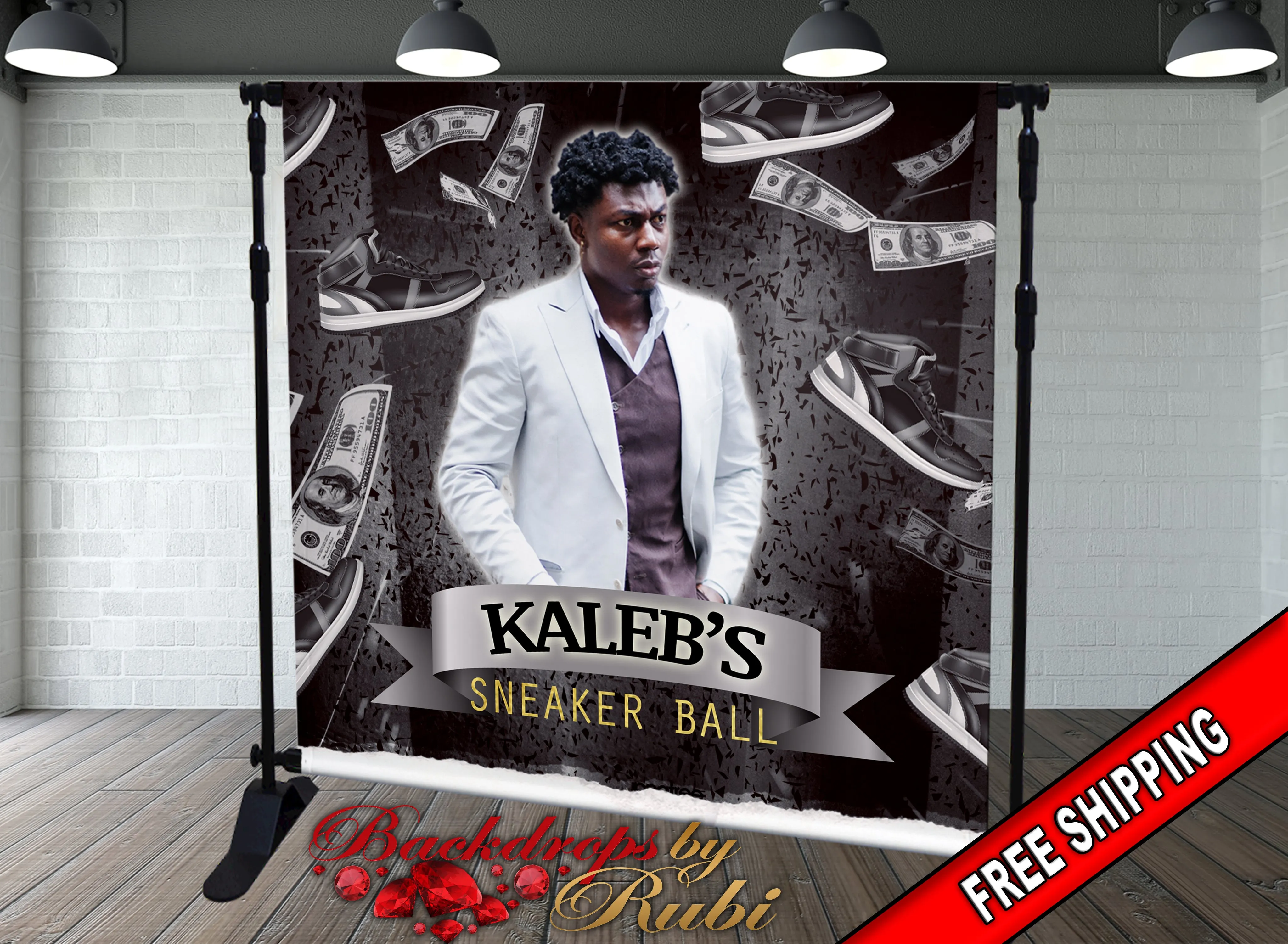 Sneaker ball Backdrop, Sneakers, Sneaker party, 50th Birthday Backdrop, Men's Backdrop, Men's Birthday Backdrop, 30th Birthday, Men's 50th birthday Backdrop, 40th Birthday Backdrop