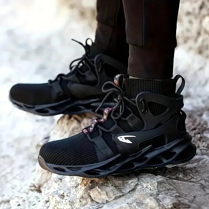 Steel Toe Safety Work Boots  -  High Top Men Safety Shoes Steel Toe Sneakers Man Puncture Proof Work Safety Boots