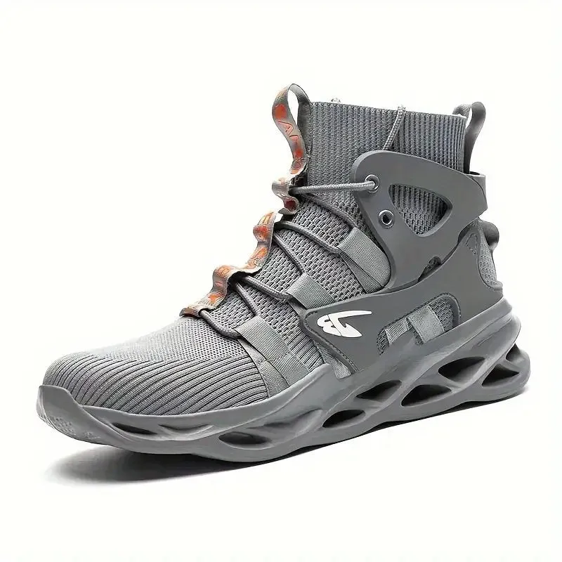 Steel Toe Safety Work Boots  -  High Top Men Safety Shoes Steel Toe Sneakers Man Puncture Proof Work Safety Boots