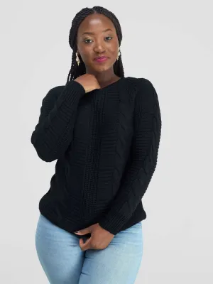 Stylish Sisters Fancy Sweater Top - Black