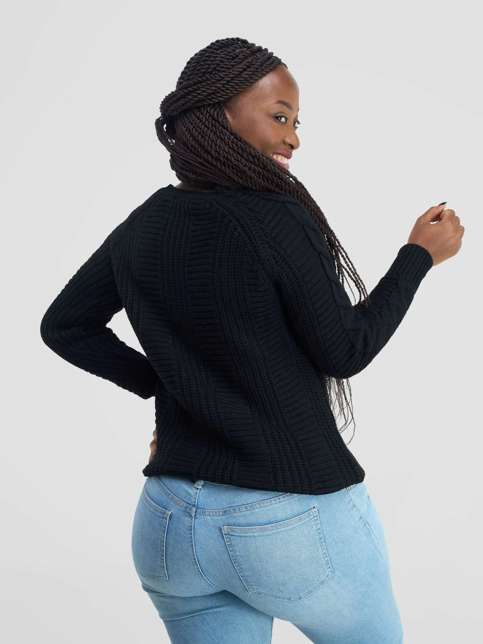Stylish Sisters Fancy Sweater Top - Black