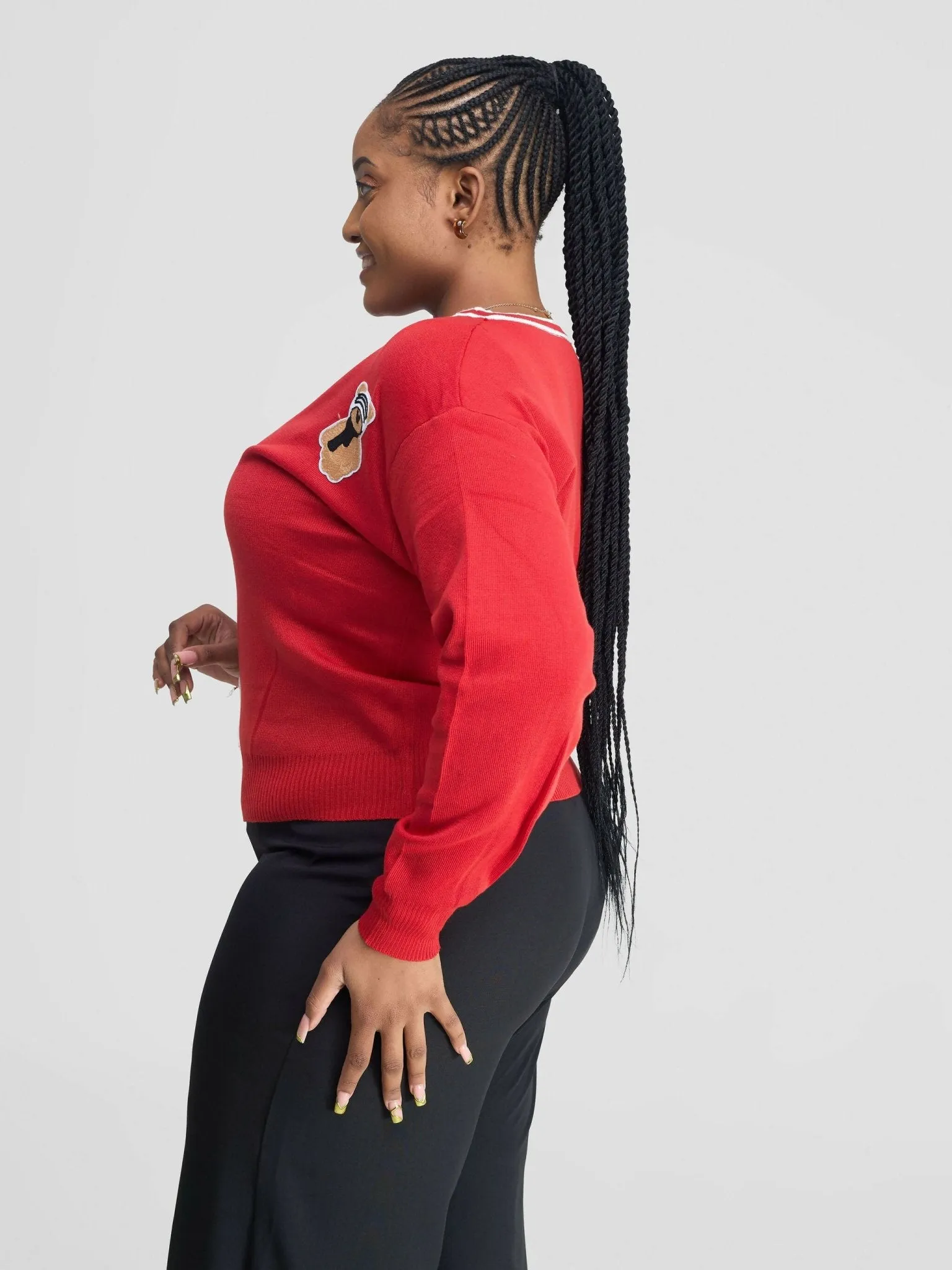 Stylish Sisters Sweater Top - Red