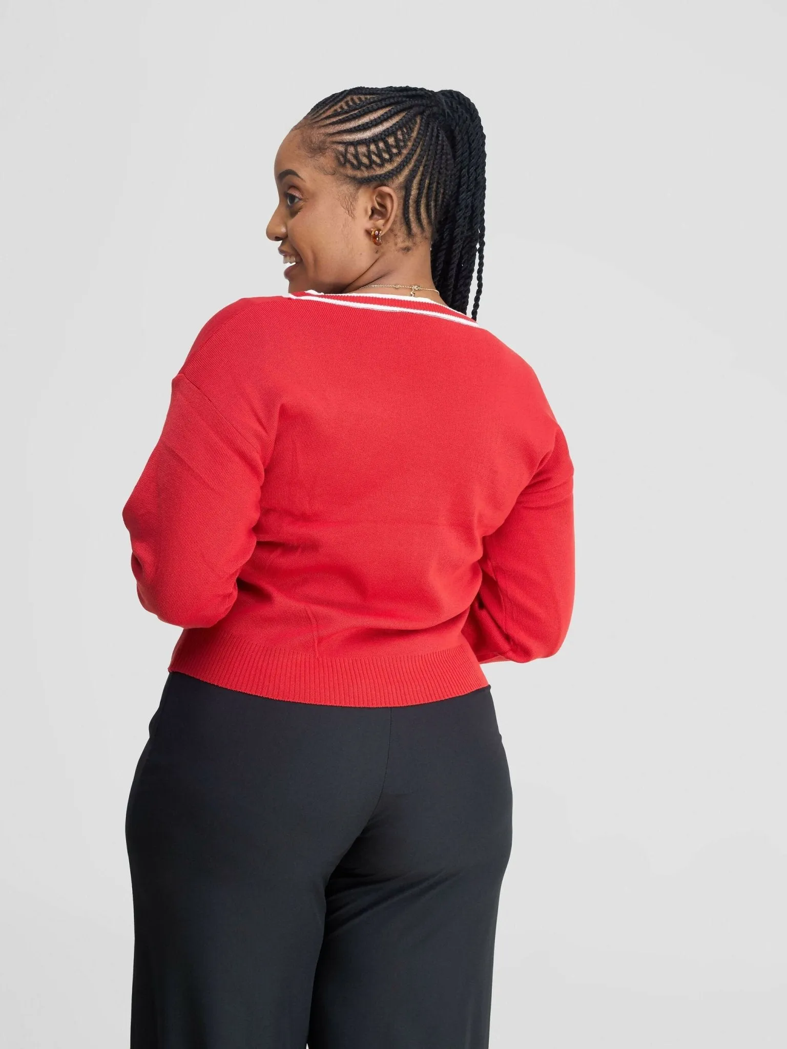 Stylish Sisters Sweater Top - Red