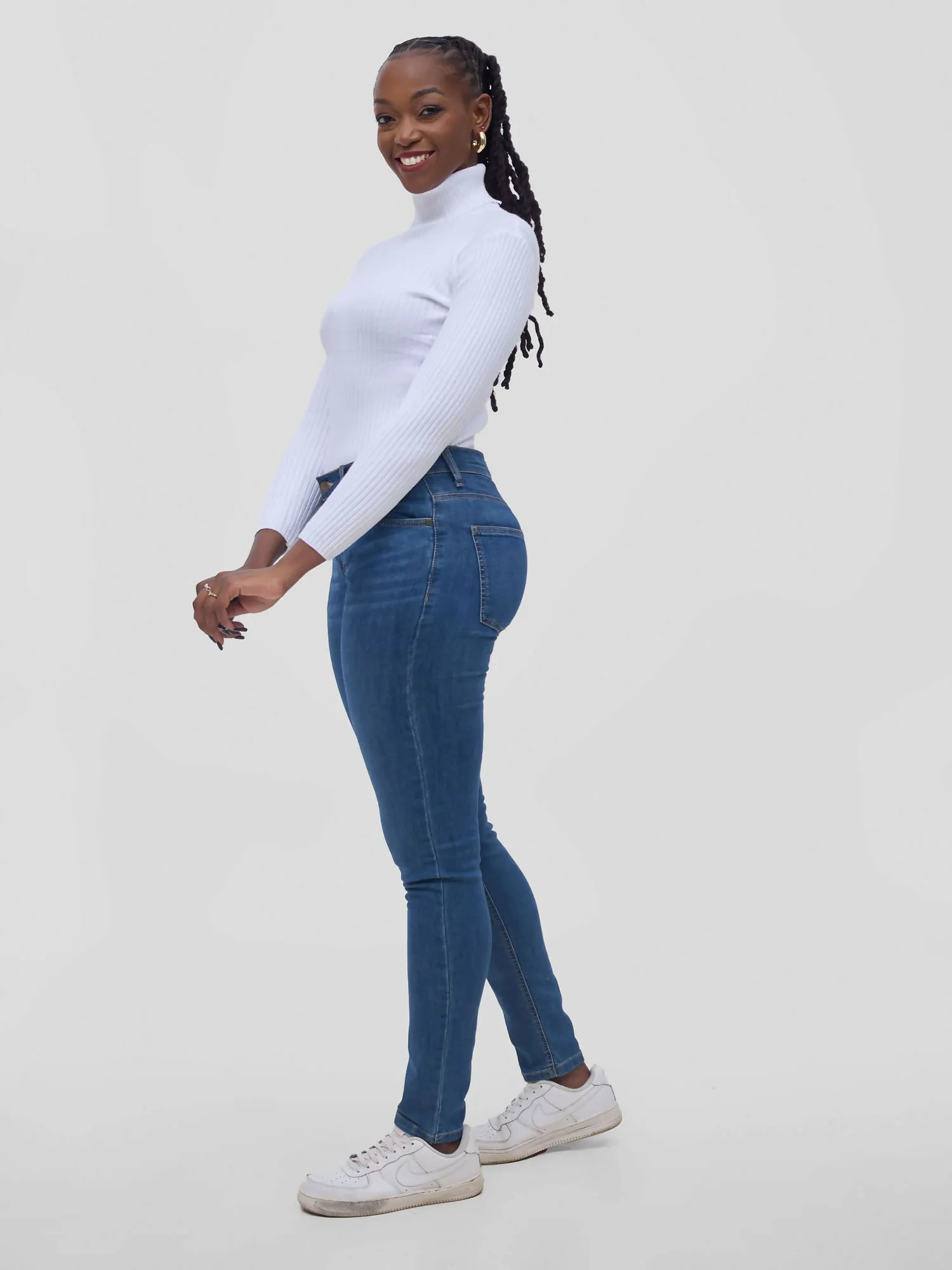 Stylish Sisters Warm Pull-neck Top - White