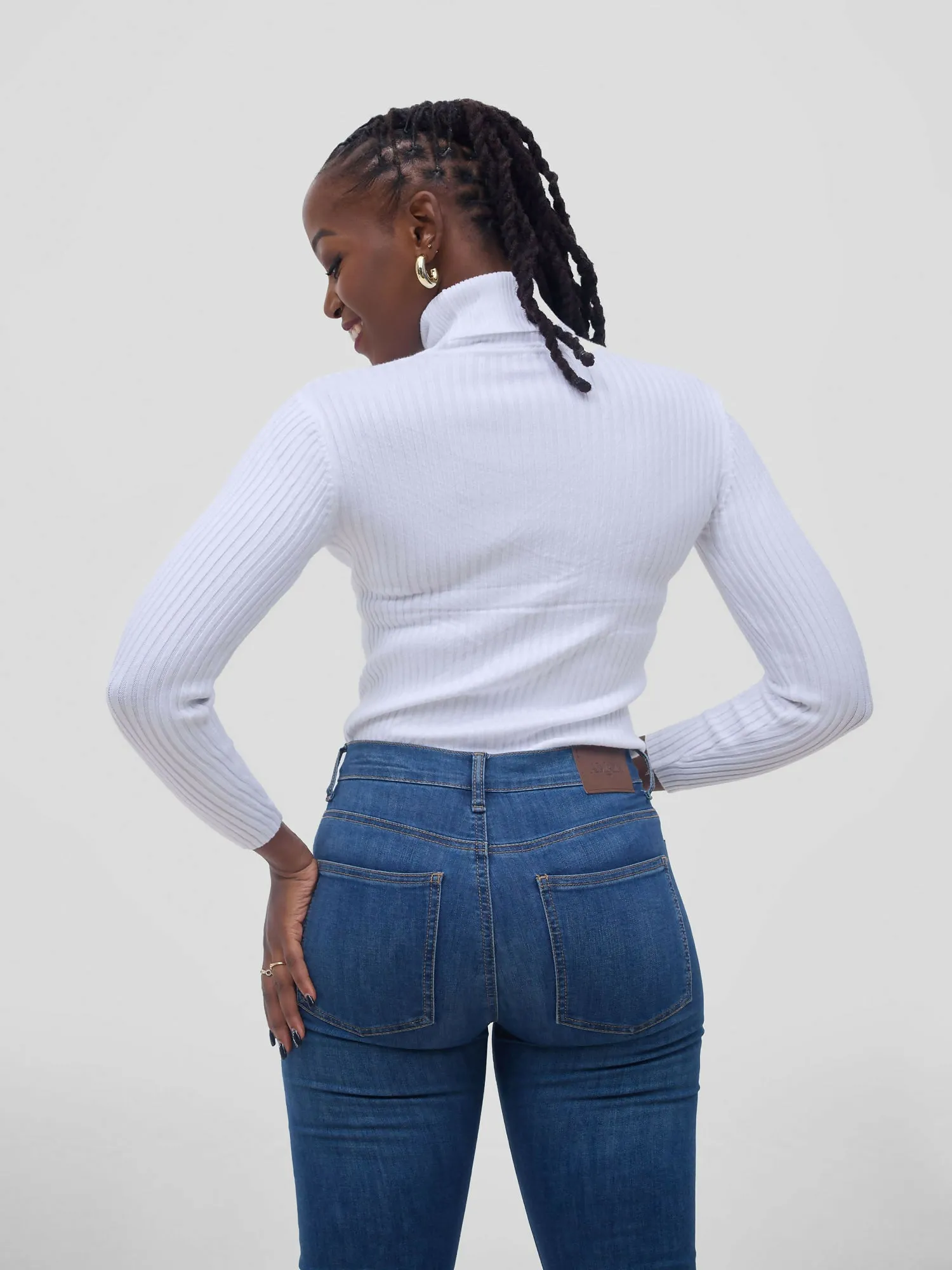Stylish Sisters Warm Pull-neck Top - White
