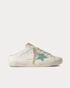 Super-Star Distressed Embellished Leather Off-White Sabots