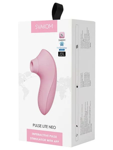 Svakom Pulse Lite Neo App Controlled Rechargeable Interactive Pulse Stimulator Pale Rosette