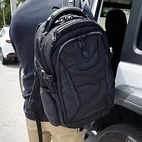 SwissGear 5358 ScanSmart Laptop Backpack, Fits 15 Inch Laptop, USB Charging Port (Black Stealth)
