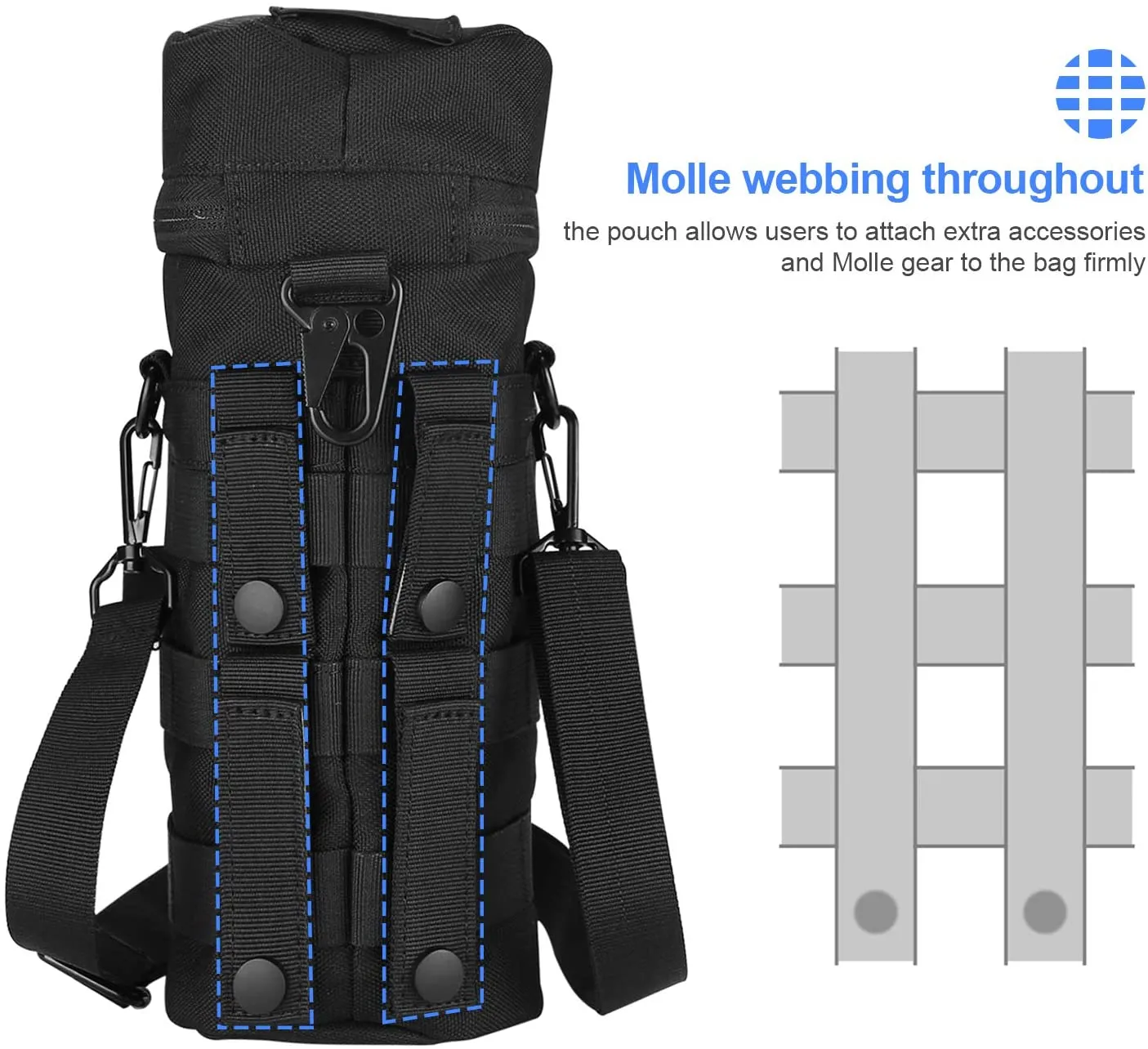 Tactical Water Bottle Pouch with Detachable Shoulder Strap | ProCase