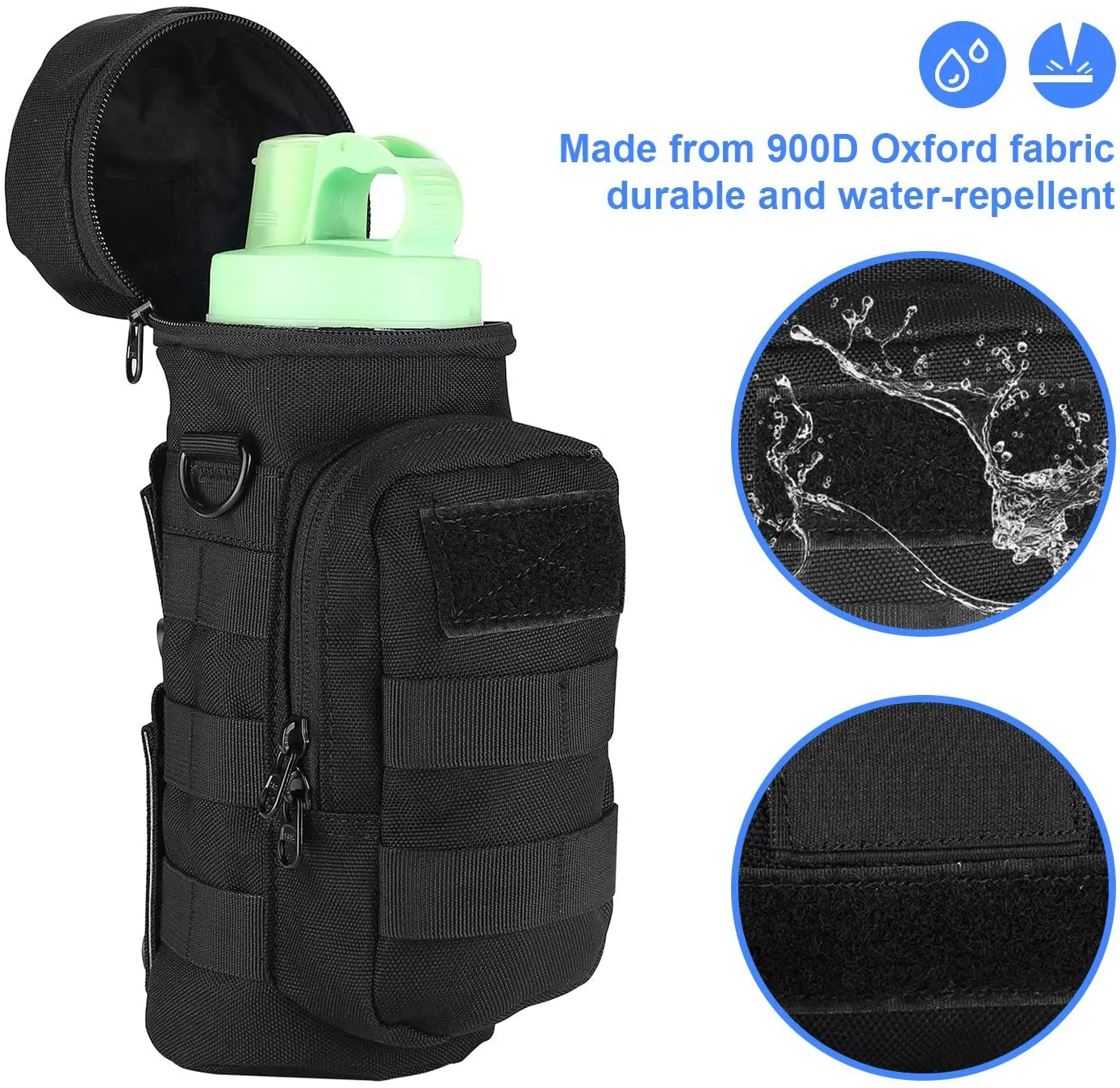 Tactical Water Bottle Pouch with Detachable Shoulder Strap | ProCase