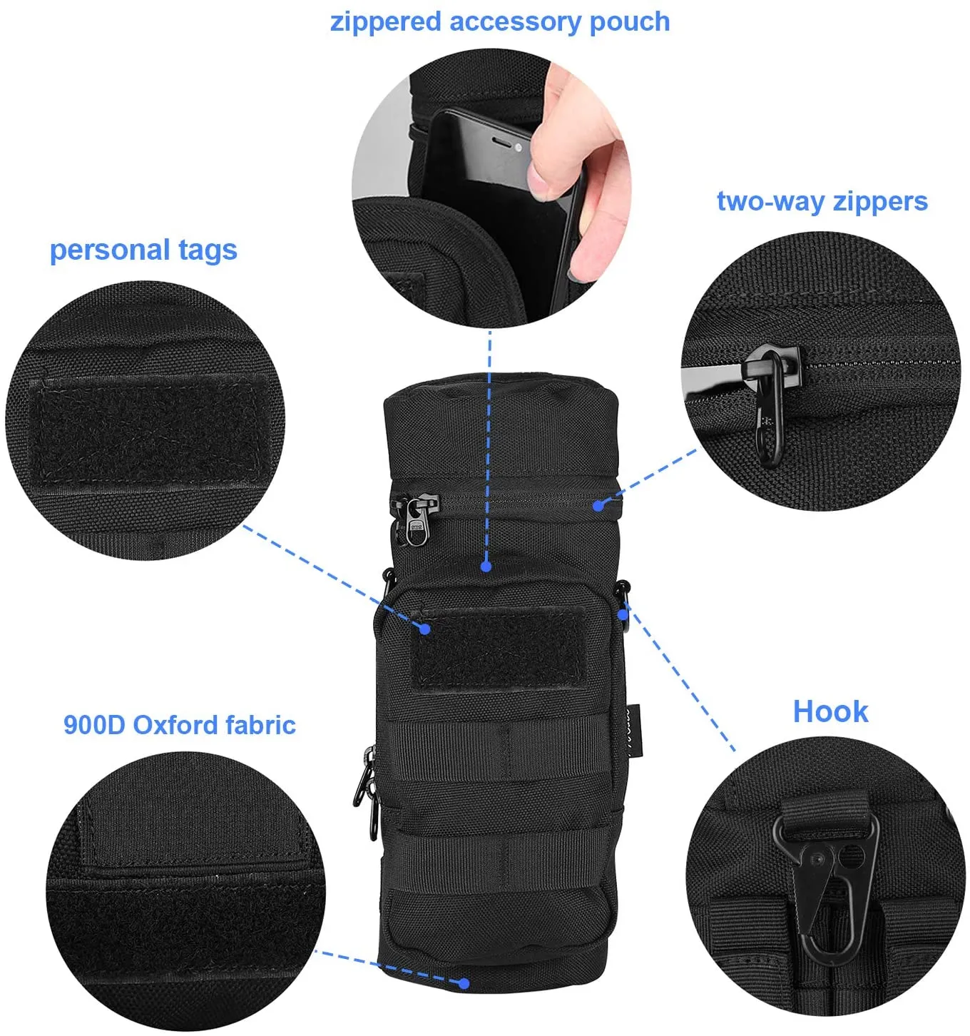 Tactical Water Bottle Pouch with Detachable Shoulder Strap | ProCase