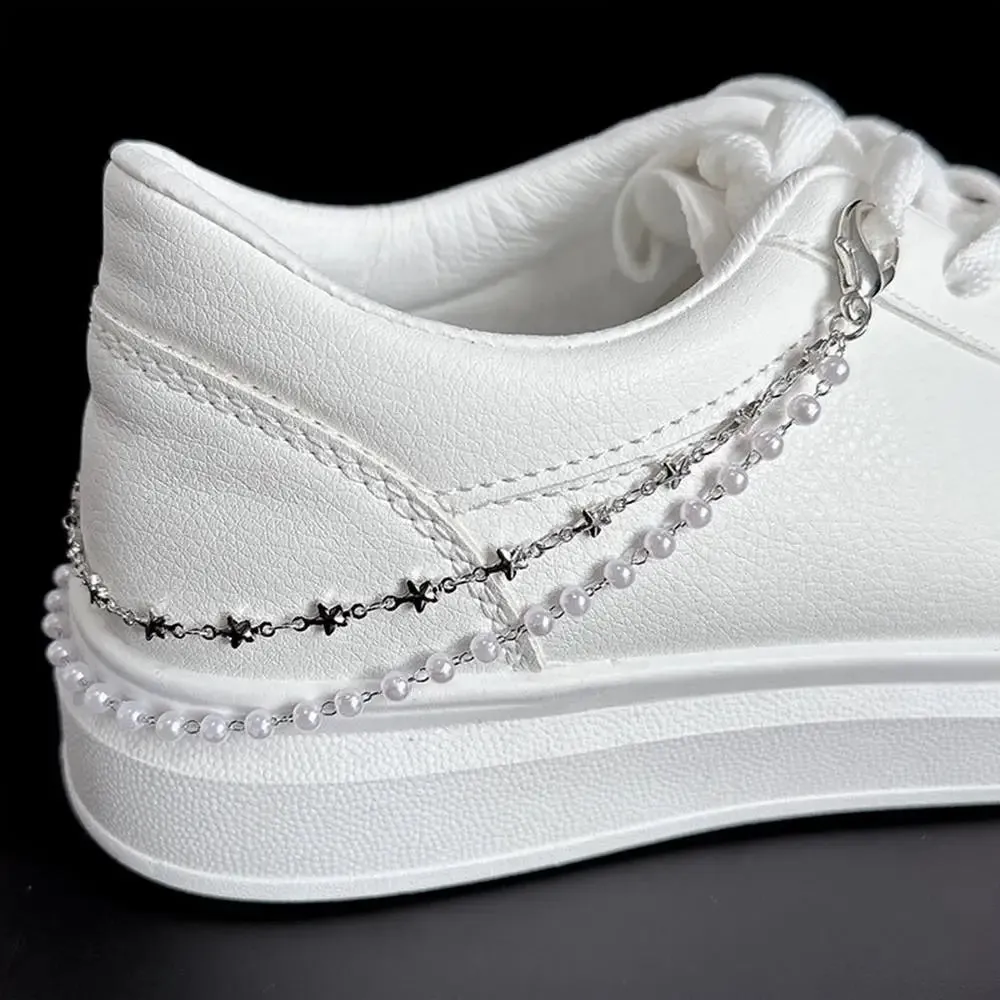 TAVIMART  -  Fashion Shoes Chain Decoration Luxury Rhinestone Chain Canvas Board Shoes Accessories Pearl Heart Star Charm Shoe Buckle Jewelry