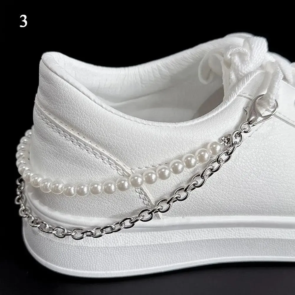 TAVIMART  -  Fashion Shoes Chain Decoration Luxury Rhinestone Chain Canvas Board Shoes Accessories Pearl Heart Star Charm Shoe Buckle Jewelry