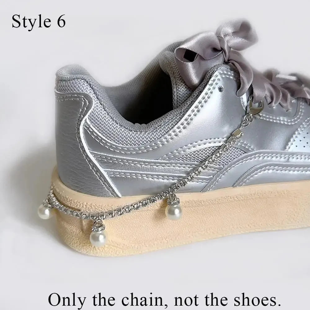 TAVIMART  -  Fashion Shoes Chain Decoration Luxury Rhinestone Chain Canvas Board Shoes Accessories Pearl Heart Star Charm Shoe Buckle Jewelry