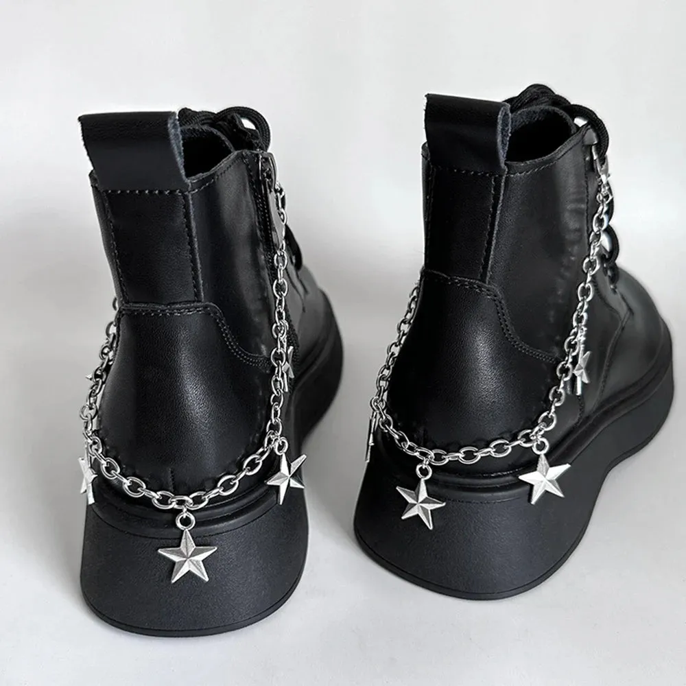 TAVIMART  -  Fashion Shoes Chain Decoration Luxury Rhinestone Chain Canvas Board Shoes Accessories Pearl Heart Star Charm Shoe Buckle Jewelry
