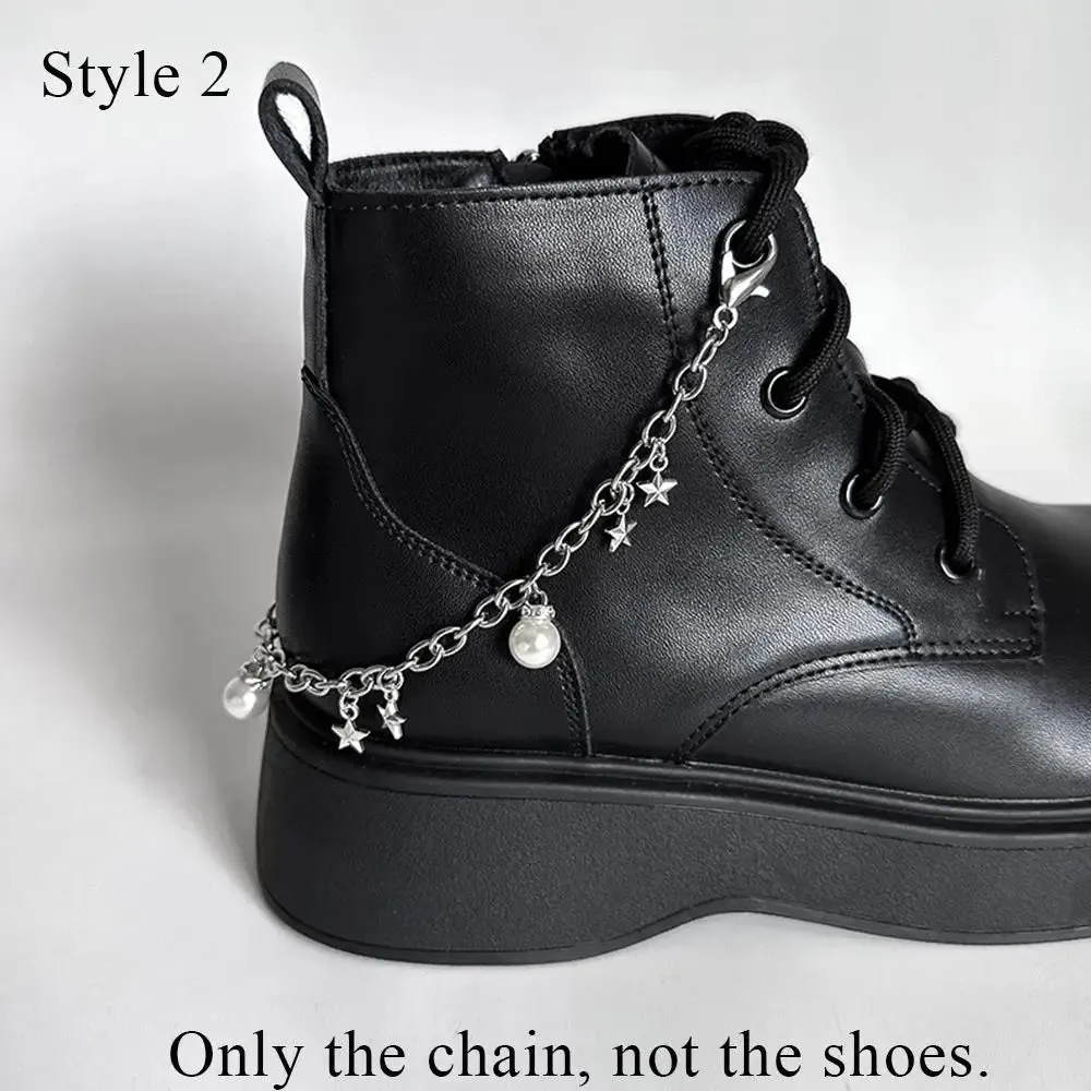 TAVIMART  -  Fashion Shoes Chain Decoration Luxury Rhinestone Chain Canvas Board Shoes Accessories Pearl Heart Star Charm Shoe Buckle Jewelry