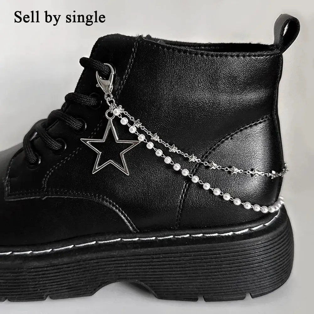 TAVIMART  -  Fashion Shoes Chain Decoration Luxury Rhinestone Chain Canvas Board Shoes Accessories Pearl Heart Star Charm Shoe Buckle Jewelry