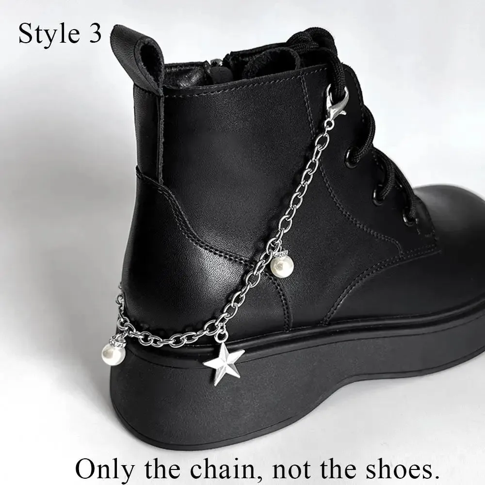 TAVIMART  -  Fashion Shoes Chain Decoration Luxury Rhinestone Chain Canvas Board Shoes Accessories Pearl Heart Star Charm Shoe Buckle Jewelry