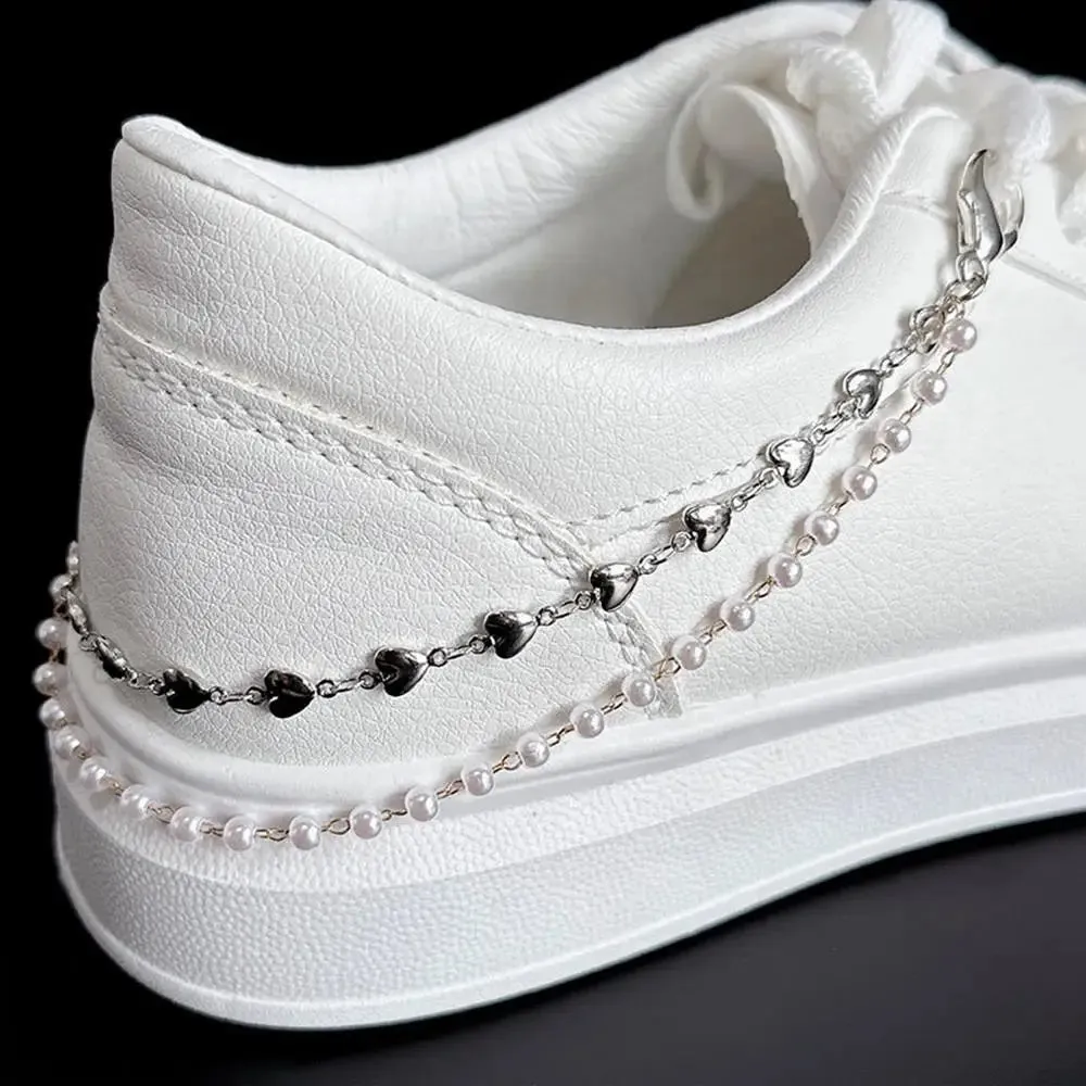 TAVIMART  -  Fashion Shoes Chain Decoration Luxury Rhinestone Chain Canvas Board Shoes Accessories Pearl Heart Star Charm Shoe Buckle Jewelry