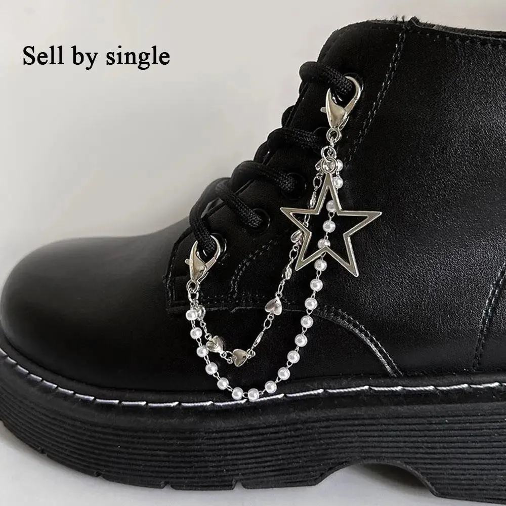 TAVIMART  -  Fashion Shoes Chain Decoration Luxury Rhinestone Chain Canvas Board Shoes Accessories Pearl Heart Star Charm Shoe Buckle Jewelry