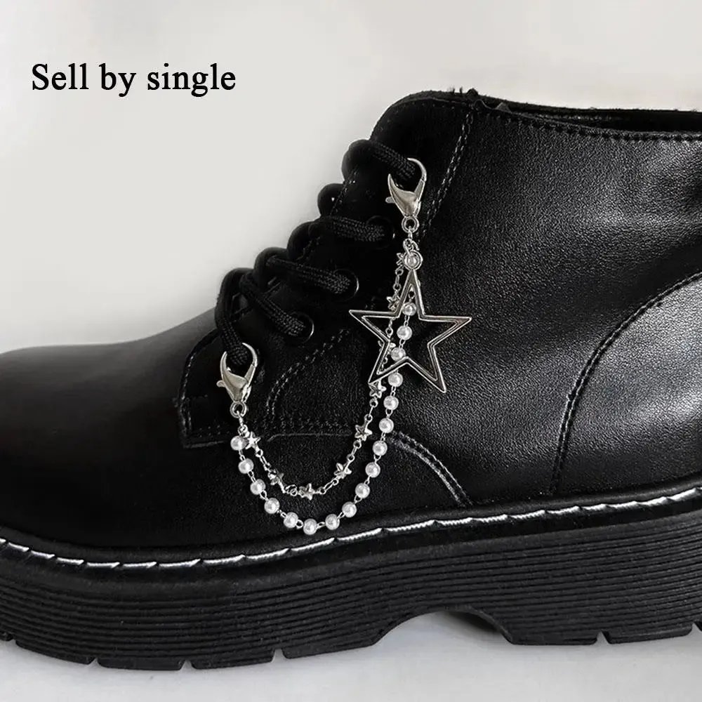 TAVIMART  -  Fashion Shoes Chain Decoration Luxury Rhinestone Chain Canvas Board Shoes Accessories Pearl Heart Star Charm Shoe Buckle Jewelry