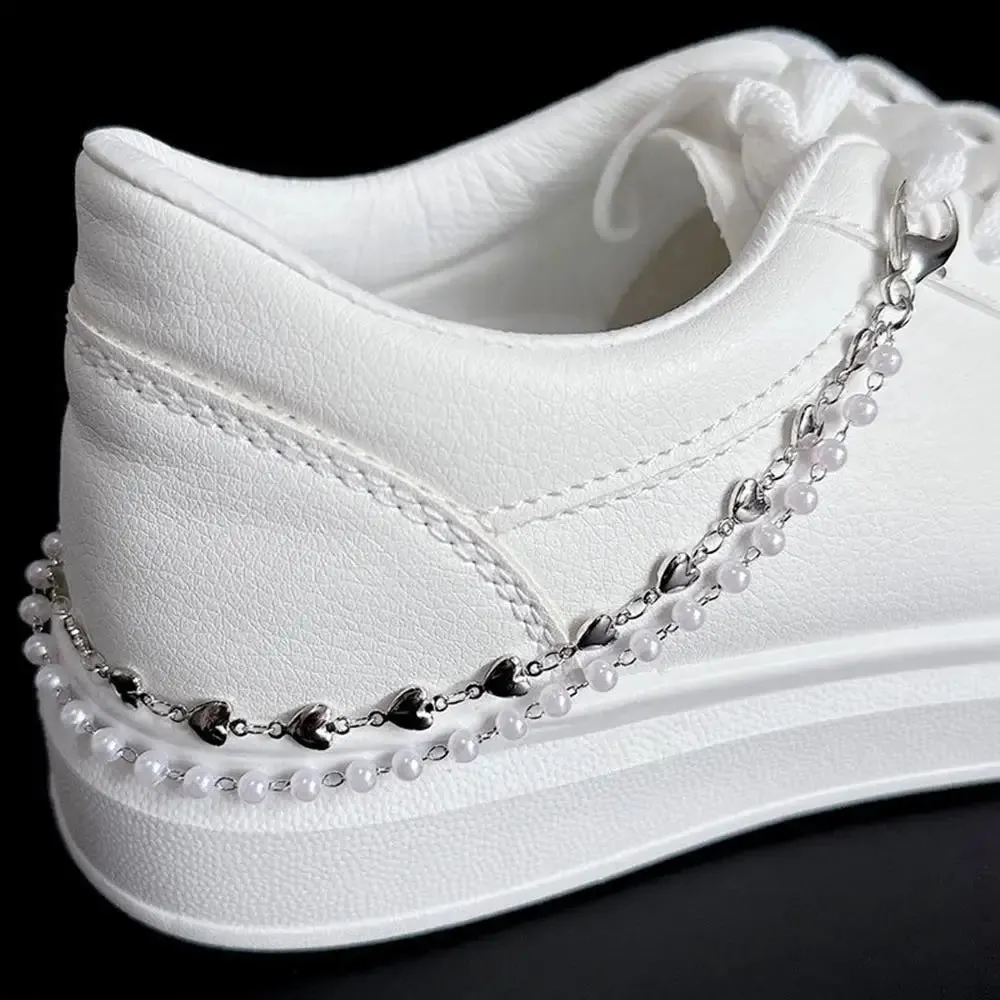 TAVIMART  -  Fashion Shoes Chain Decoration Luxury Rhinestone Chain Canvas Board Shoes Accessories Pearl Heart Star Charm Shoe Buckle Jewelry