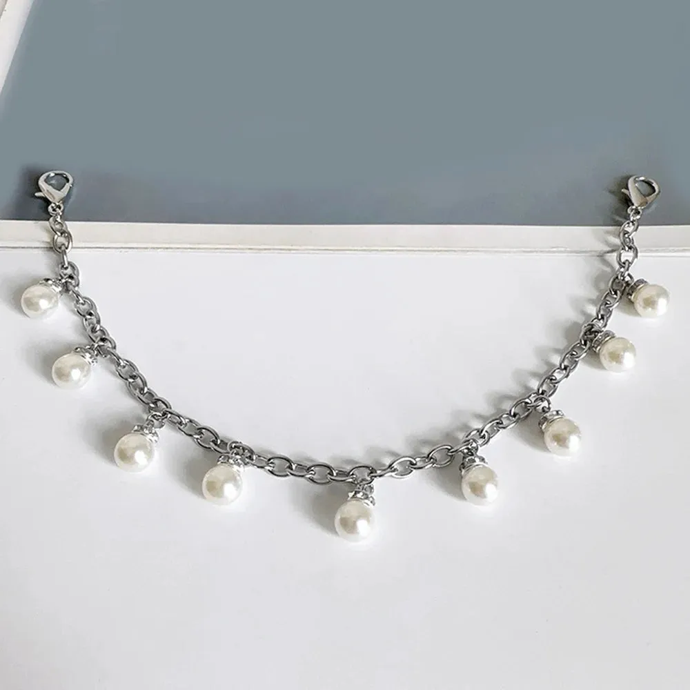 TAVIMART  -  Fashion Shoes Chain Decoration Luxury Rhinestone Chain Canvas Board Shoes Accessories Pearl Heart Star Charm Shoe Buckle Jewelry