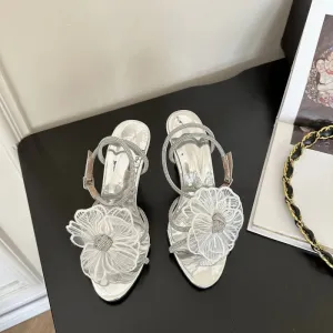 TAVIMART  -  New Stiletto Women's Shoes Fashion Flower High Heel Wedding Rhinestone Stiletto Sandals