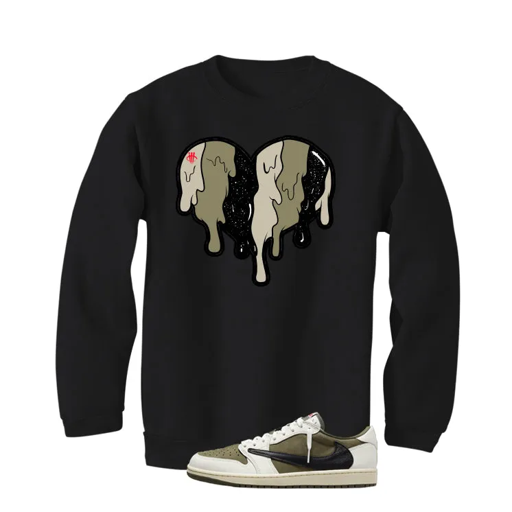 Travis Scott x Air Jordan 1 Low OG | illcurrency Black T-Shirt (Heart)
