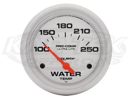 Ultra-Lite 2-5/8" Short Sweep Electric Gauges Water Temperature 100ÃƒÂF - 250ÃƒÂF