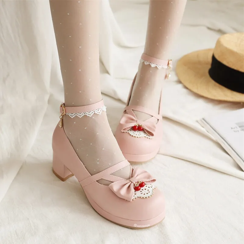 Uniwim Lace Flower Lolita Bow Shoes SE21481