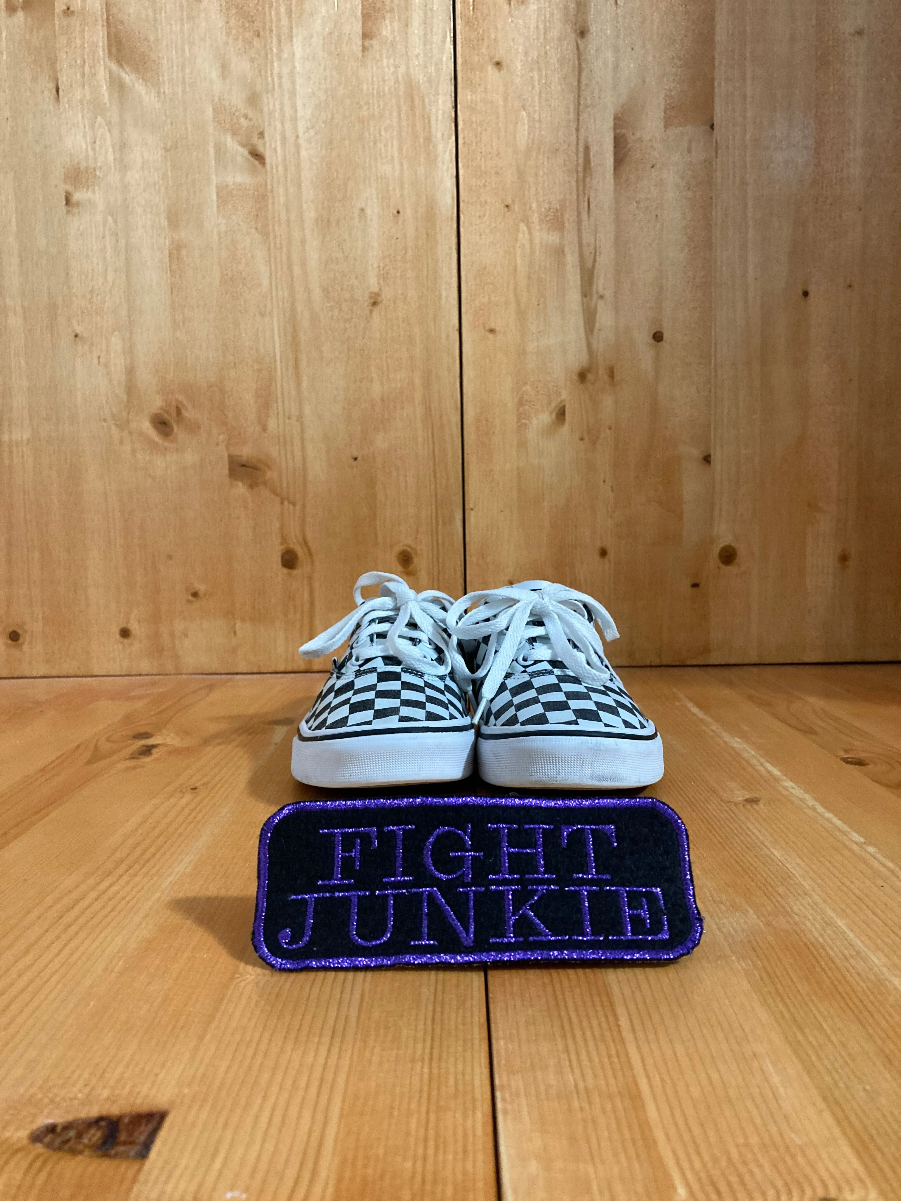 VANS AUTHENTIC CHECKERBOARD Womens Size 6.5 Low Top Fabric Shoes Sneakers White & Black 721356