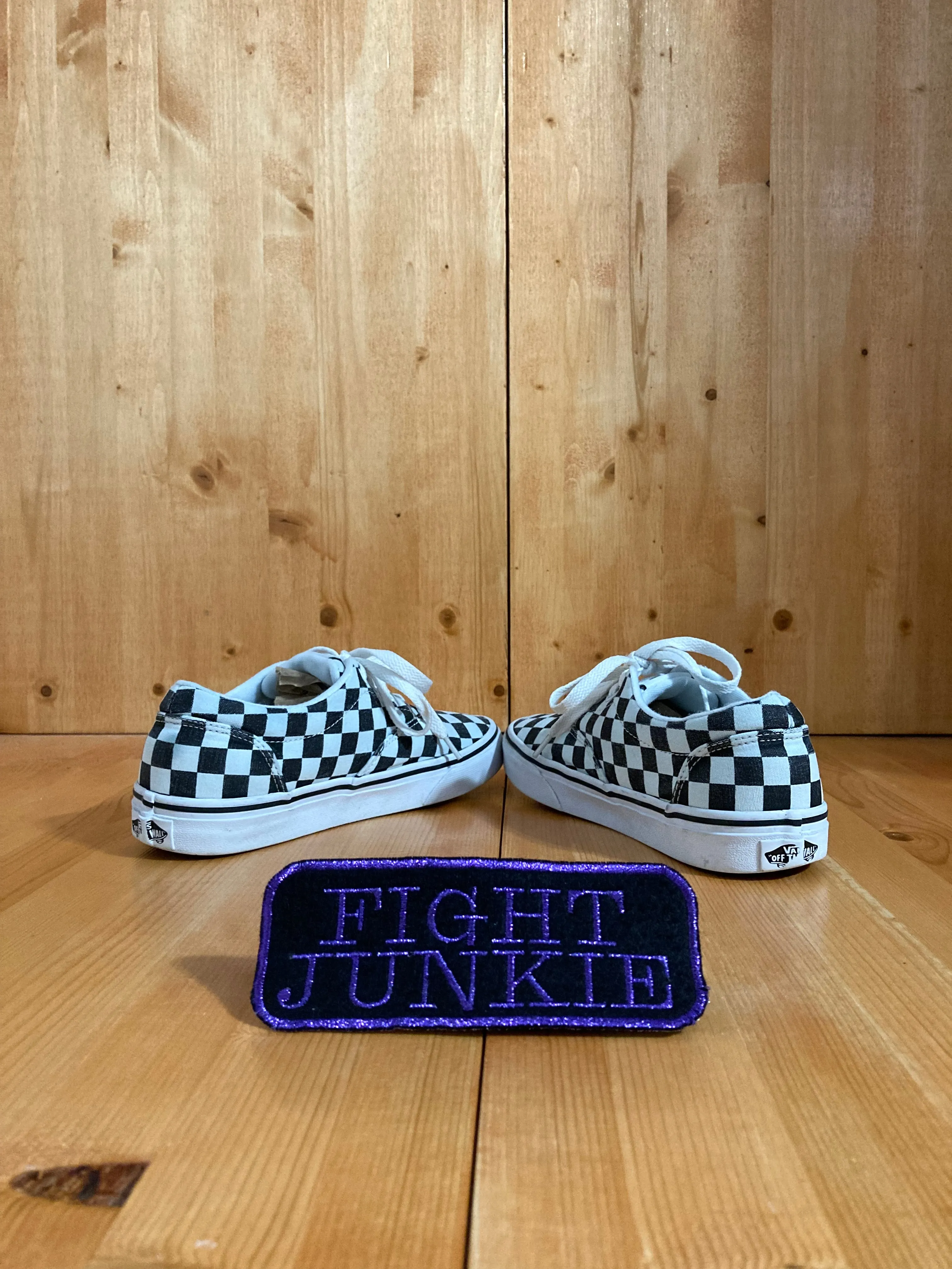 VANS AUTHENTIC CHECKERBOARD Womens Size 6.5 Low Top Fabric Shoes Sneakers White & Black 721356